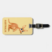 かわいいカンガルーのカスタムな文字の荷物のラベル ラゲッジタグ (正面横)