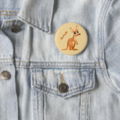 かわいいカンガルーのカスタムな文字ボタン 缶バッジ (インサイチュ)