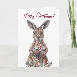 かわいいカンガルーのクリスマスカード カード