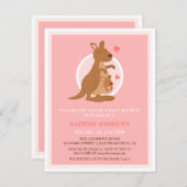 かわいいカンガルーのベビーシャワー パーティー招待状 招待状 (正面/裏面)
