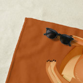 かわいいカンガルーの名前をカスタムするのビーチタオル ビーチタオル (インサイチュ)