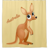かわいいカンガルーカスタム文字シャワーカーテン シャワーカーテン (正面)