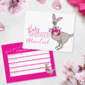 かわいいカンガルーハートポーチベビーシャワーアドバイスカード エンクロージャーカード