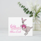 かわいいカンガルーハートポーチベビーシャワーアドバイスカード エンクロージャーカード (スタンド正面)