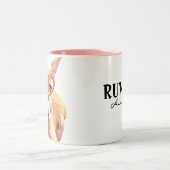 かわいいカンガルー愛ユーおもしろいプン ツートーンマグカップ (中央)