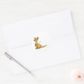 かわいいカンガルー文字ラウンドステッカー ラウンドシール (封筒)