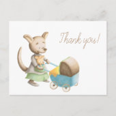 かわいいカンガルー赤ちゃんシャワーありがとう ポストカード (正面)