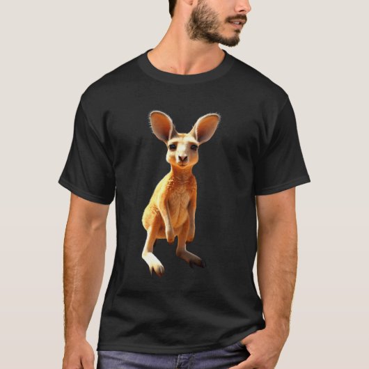 かわいいカンガルー オーストラリア アウトバック 有袋類 Tシャツ (正面)