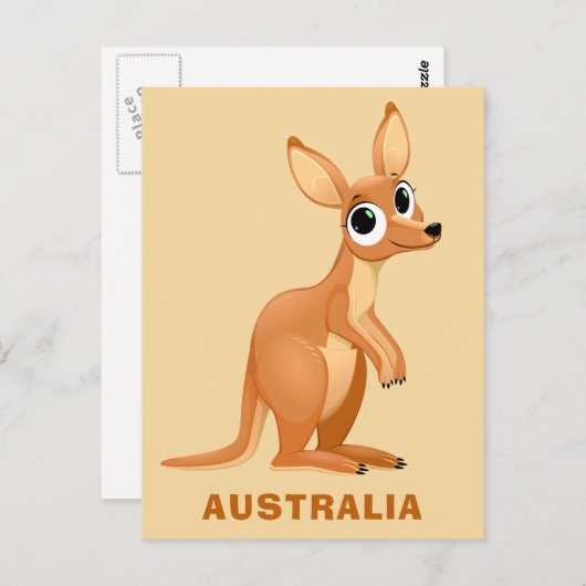 かわいいカンガロカスタム文字はがき ポストカード (正面/裏面)