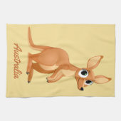 かわいいカンガロカスタム文字ハンドタオル キッチンタオル (横)