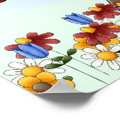 かわいいカントリーエンジェル水やり花 ポスター (角)