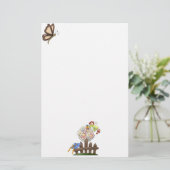 かわいいカントリーエンジェル水やり花 便箋 (スタンド正面)