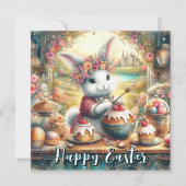 かわいいカントリーキッチンイースターバニー シーズンカード (正面)