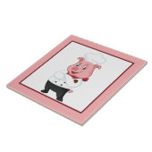 かわいいカントリーキッチン豚の装飾 タイル (側面)