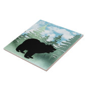 かわいいカントリーキャビン黒クマ タイル (側面)