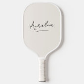 かわいいカントリークラブプレイドストライプの署名名 ピックルボールラケット (正面)