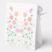 かわいいカントリーダイジーの花のウェディングギフト フェイバーボックス (裏面)