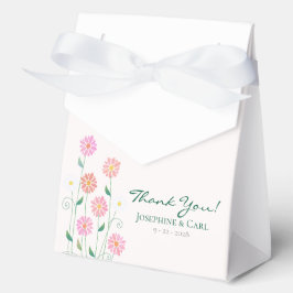 かわいいカントリーダイジーの花のウェディングギフト フェイバーボックス