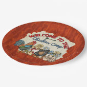 かわいいカントリーチキンコープウェルカムパーティー ペーパープレート (アングル)