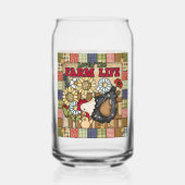 かわいいカントリーチキンファームライフ農家 ガラス缶 (裏面)