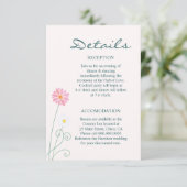 かわいいカントリーデイジーのウェディング同封物 エンクロージャーカード (スタンド正面)