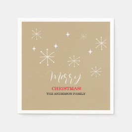 かわいいカントリービレッジスノーホワイトクリスマス スタンダードカクテルナプキン