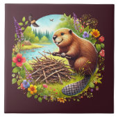 かわいいカントリービーバークラフトホーム タイル (正面)