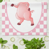 かわいいカントリーピグ愛好家の追加文字 キッチンタオル (折り畳み)