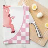 かわいいカントリーピグ愛好家の追加文字 キッチンタオル (四つ折り)