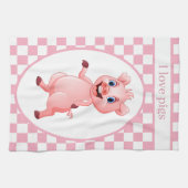 かわいいカントリーピグ愛好家の追加文字 キッチンタオル (横)