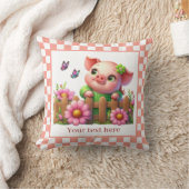 かわいいカントリーピグ愛好家を追加文字 クッション (ブランケット)