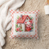 かわいいカントリーピグ愛好家を追加文字 クッション (ブランケット)