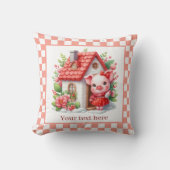 かわいいカントリーピグ愛好家を追加文字 クッション (正面)