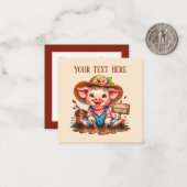 かわいいカントリーピグ愛好家を追加文字 ノートカード (正面/裏面インサイチュ)