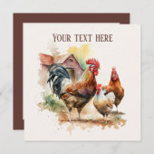 かわいいカントリーファームの情報の追加パーティー 招待状 (正面/裏面)