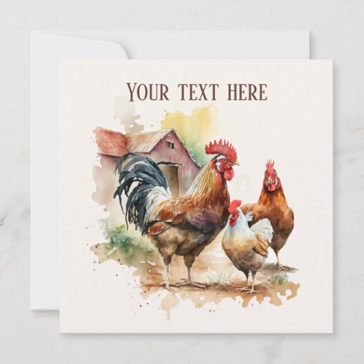 かわいいカントリーファームの情報の追加パーティー 招待状 (正面)