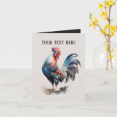 かわいいカントリーファームロースター追加文字 カード (黄色い花)