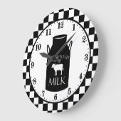 かわいいカントリーファーム新鮮なミルク牛の壁時計 ラージ壁時計 (傾斜)