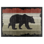 かわいいカントリーブラックベアーキッチンキャビン カッティングボード (正面)