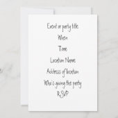 かわいいカントリーブルーギンガムチェック赤ちゃんシャワー 招待状 (裏面)