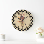 かわいいカントリーロバ愛好家 ラージ壁時計 (ホーム)