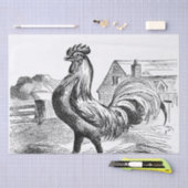 かわいいカントリーヴィンテージのオンドリパーティー 薄葉紙 (クラフト)