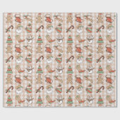 かわいいカントリー西カウボーイジンガムのクリスマス ラッピングペーパー (フラット)