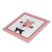 かわいいカントリー豚の装飾 タイル (側面)