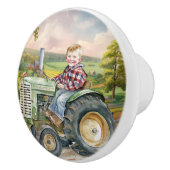 かわいいカントリー・キッド・トラクター セラミックノブ (右)