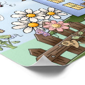 かわいいカントリー フォークアートの絵 ポスター (角)