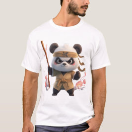 かわいいカンフーパンダ戦士グラフィック Tシャツ