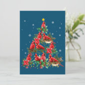 かわいいカーディナル鳥好きのためのクリスマス 招待状 (スタンド正面)