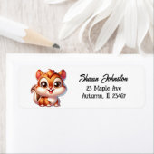 かわいいカートゥーパーソナライズされたリス ラベル (インサイチュ)