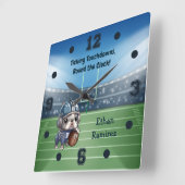 かわいいカートゥーフランスのブルドッグ準スタジアム スクエア壁時計 (傾斜)